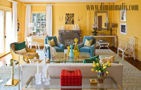 interior rumah ceria, warna warni cat rumah minimalis, warna warni cat dinding rumah