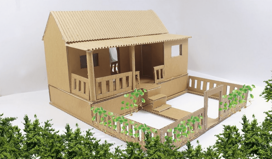 miniatur rumah dari kardus