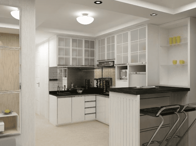 contoh desain kitchen set apartemen